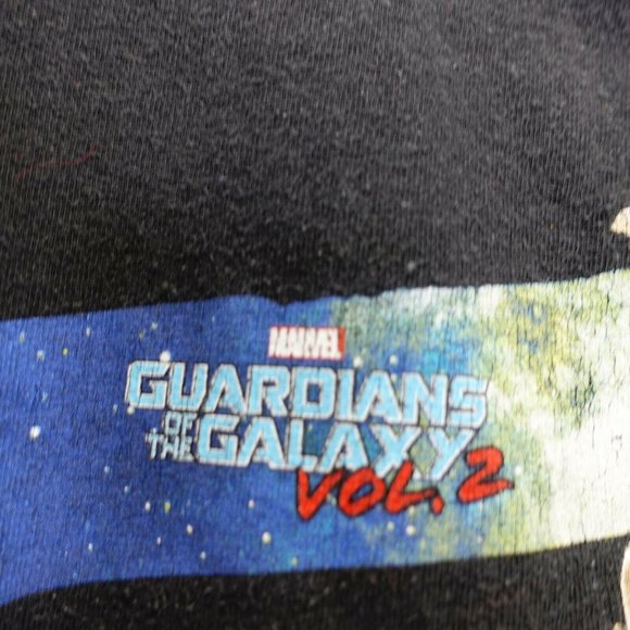 MARVEL Boy Cotton Black Tee T-Shirt LARGE Guardians of the Galaxy Vol 2 Stretch‎ - Picture 6 of 11